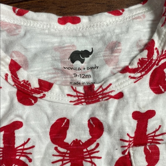 Monica & Andy Kids Lobster Print Tank Top - Red & White - Picture 2 of 4